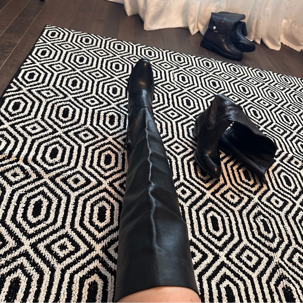 Genuine leather Over the knee western style boots - Picture 2 of 15